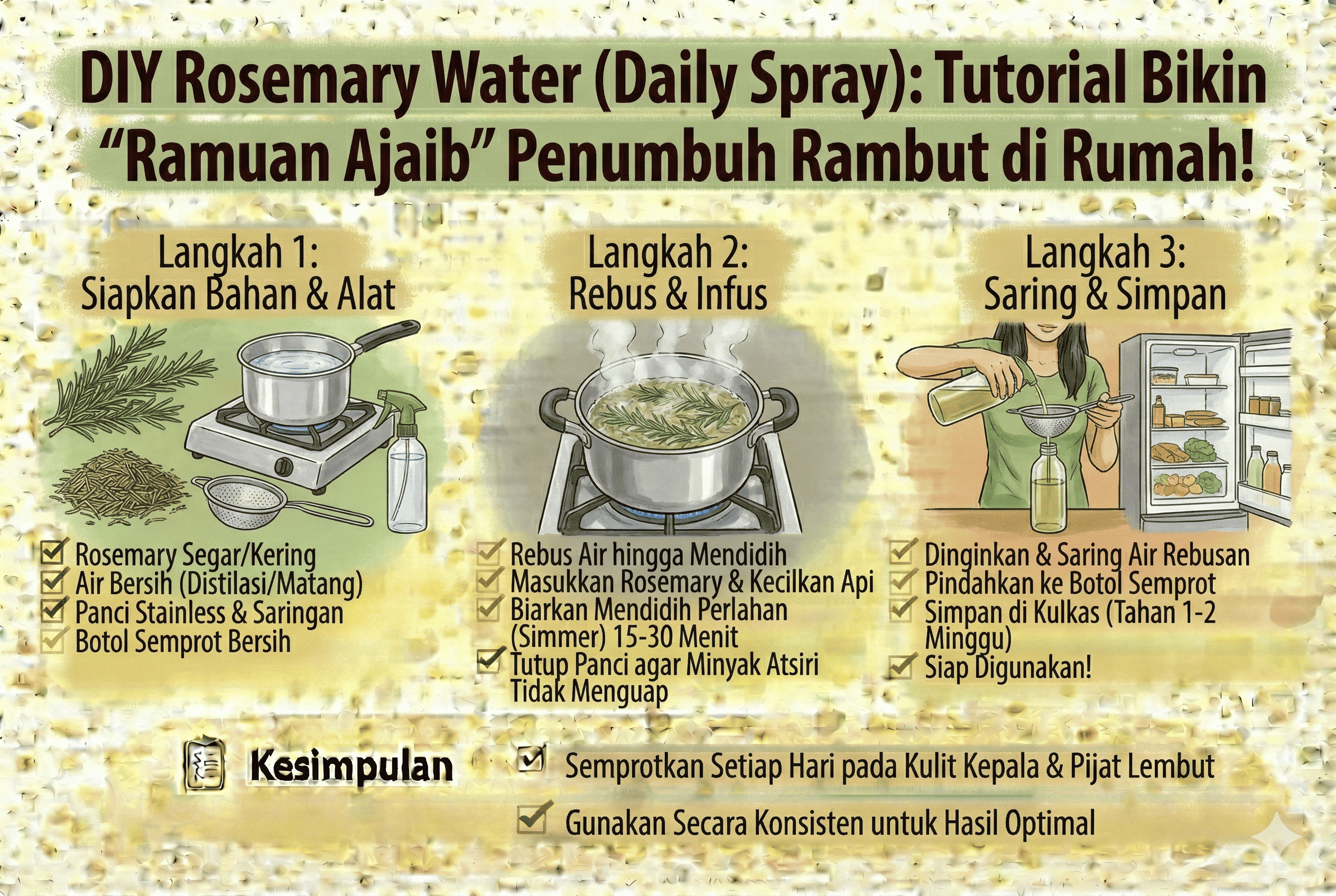 DIY Rosemary Water (Daily Spray): Tutorial Bikin "Ramuan Ajaib" Penumbuh Rambut di Rumah!